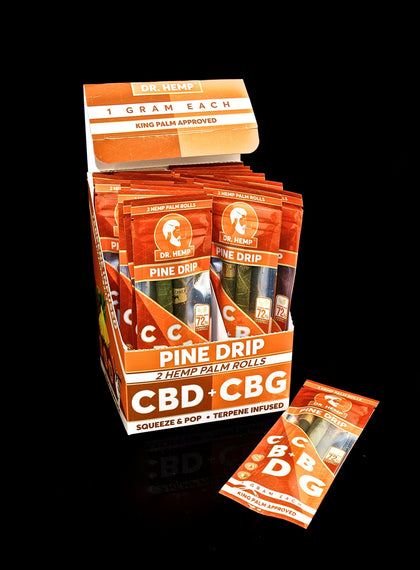 DR.HEMP BERRY TERPS 2 HEMP PALM ROLLS CBD+CBG-SQUEEZE & POP.TERPENE INFUSED | PINE DRIP FLAVOR-548